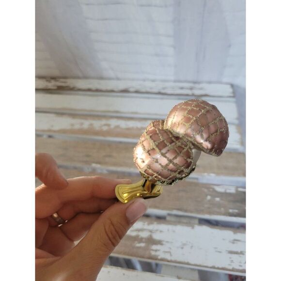 Mushroom clip-on glass ornament fungus fungi unique Xmas tree - Picture 8 of 8